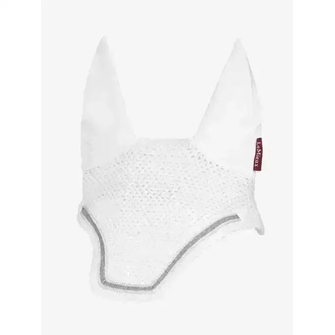 Lemieux Crystal Fly Hood White-Horse Ear Bonnets-Lemieux-Medium-White-Horsey Shopping