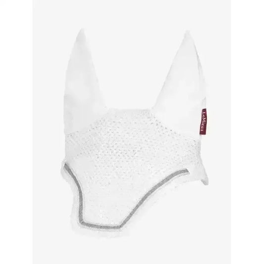 Lemieux Crystal Fly Hood White-Horse Ear Bonnets-Lemieux-Medium-White-Horsey Shopping