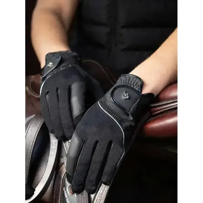 Lemieux Crystal Gloves Black-Riding Gloves-Lemieux-X-Small-Black-Horsey Shopping