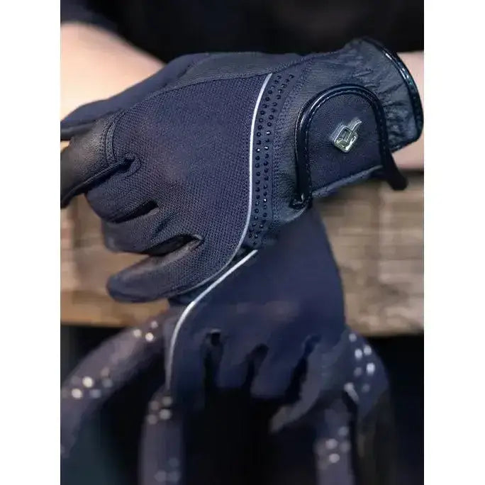 Lemieux Crystal Gloves Navy-Riding Gloves-Lemieux-X-Small-Navy-Horsey Shopping