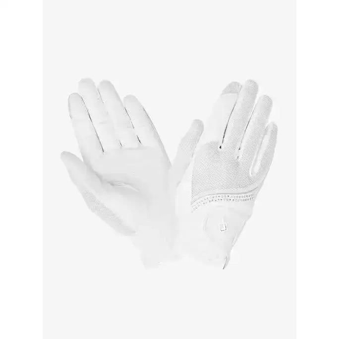 Lemieux Crystal Gloves White-Riding Gloves-Lemieux-X-Small-White-Horsey Shopping
