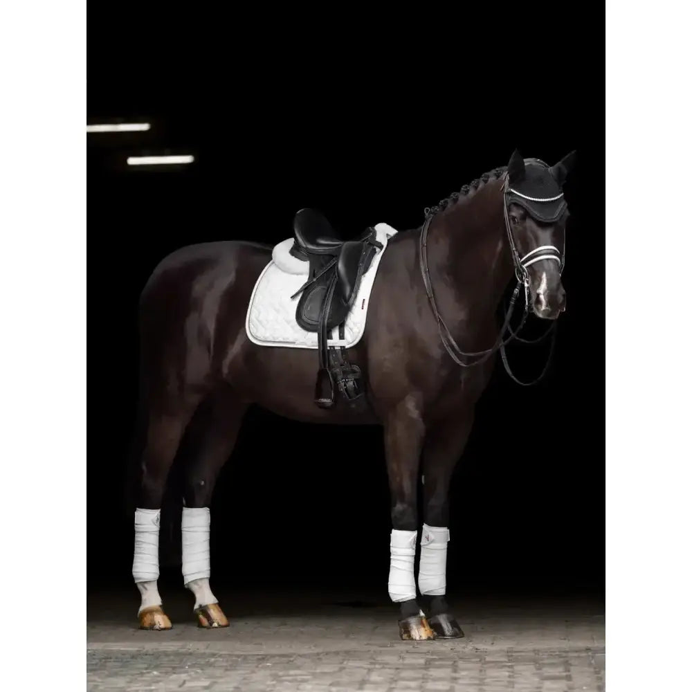 Lemieux Crystal Suede Dressage Square White-Dressage Saddle Pads-Lemieux-Large-White-Horsey Shopping