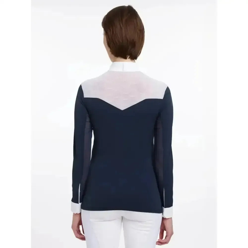 Lemieux Emily Long Sleeve Show Shirt Navy-Show Shirts-Lemieux-Navy-UK 6-Horsey Shopping