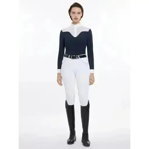 Lemieux Emily Long Sleeve Show Shirt Navy-Show Shirts-Lemieux-Navy-UK 6-Horsey Shopping