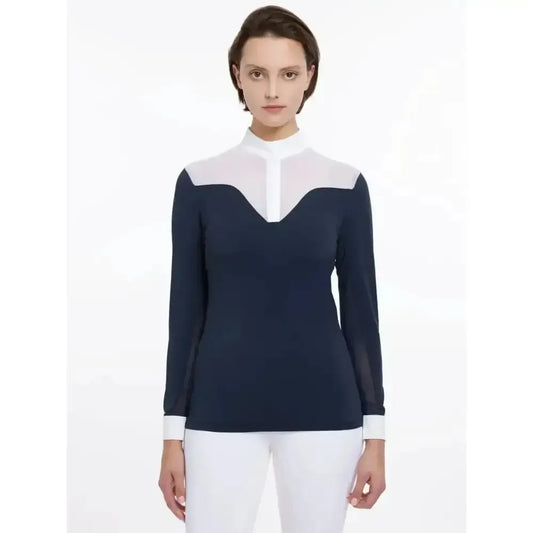 Lemieux Emily Long Sleeve Show Shirt Navy-Show Shirts-Lemieux-Navy-UK 6-Horsey Shopping