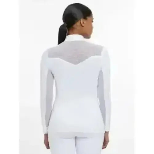 Lemieux Emily Long Sleeve Show Shirt White-Show Shirts-Lemieux-White-UK 6-Horsey Shopping
