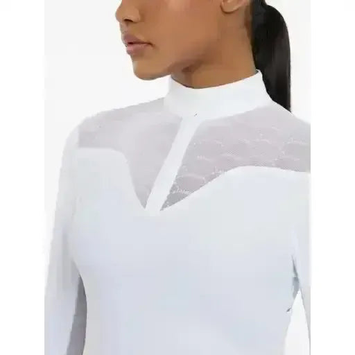 Lemieux Emily Long Sleeve Show Shirt White-Show Shirts-Lemieux-White-UK 6-Horsey Shopping
