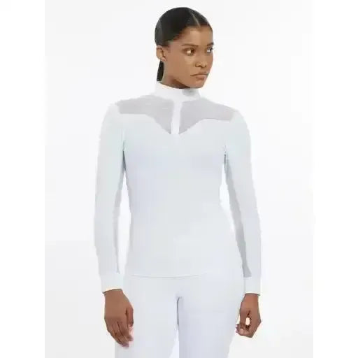 Lemieux Emily Long Sleeve Show Shirt White-Show Shirts-Lemieux-White-UK 6-Horsey Shopping