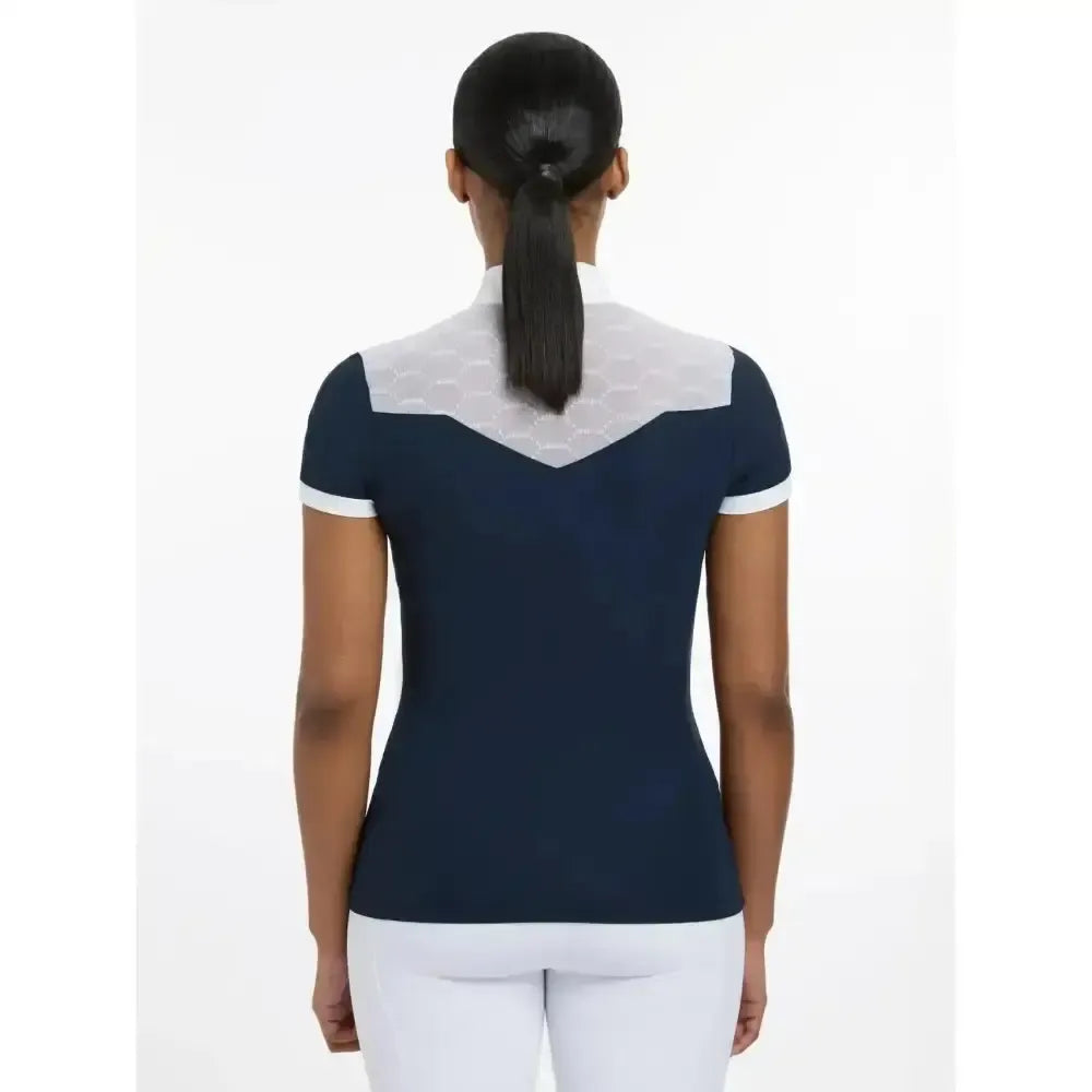 Lemieux Emily Short Sleeve Show Shirt Navy-Show Shirts-Lemieux-Navy-UK 6-Horsey Shopping
