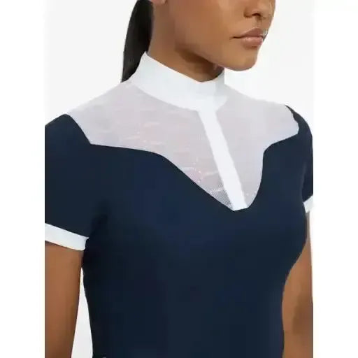 Lemieux Emily Short Sleeve Show Shirt Navy-Show Shirts-Lemieux-Navy-UK 6-Horsey Shopping