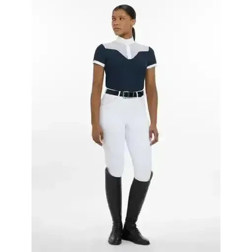 Lemieux Emily Short Sleeve Show Shirt Navy-Show Shirts-Lemieux-Navy-UK 6-Horsey Shopping