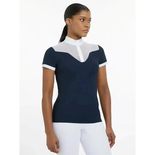 Lemieux Emily Short Sleeve Show Shirt Navy-Show Shirts-Lemieux-Navy-UK 6-Horsey Shopping