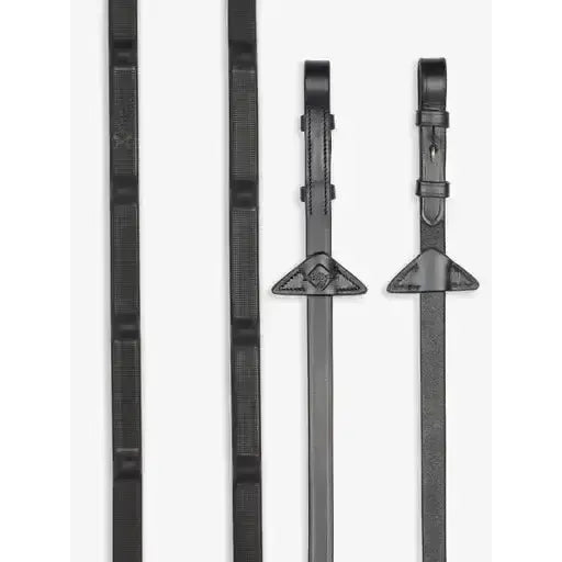 Lemieux Ergo Grip Rubber Reins Black-Rubber Reins-Lemieux-Black-Pony-Horsey Shopping