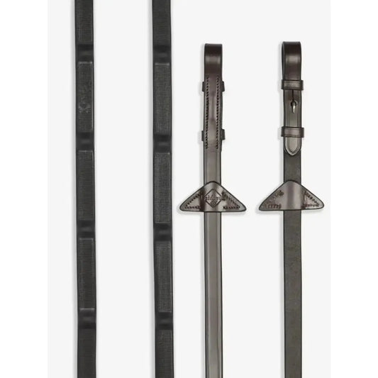 Lemieux Ergo Grip Rubber Reins Havana-Rubber Reins-Lemieux-Havana-Cob-Horsey Shopping