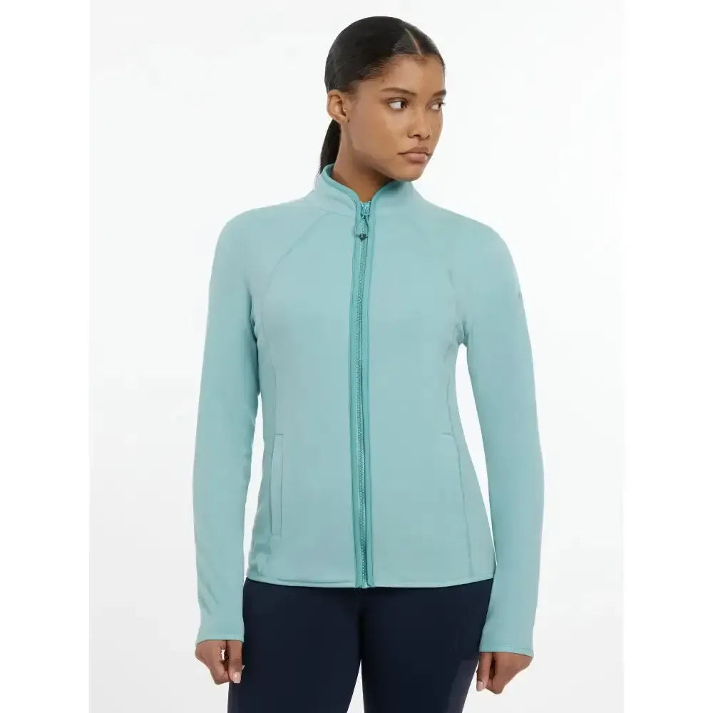 Lemieux Faye Fleece Zip Through Aqua-Fleece Tops-Lemieux-Aqua-UK 6-Horsey Shopping