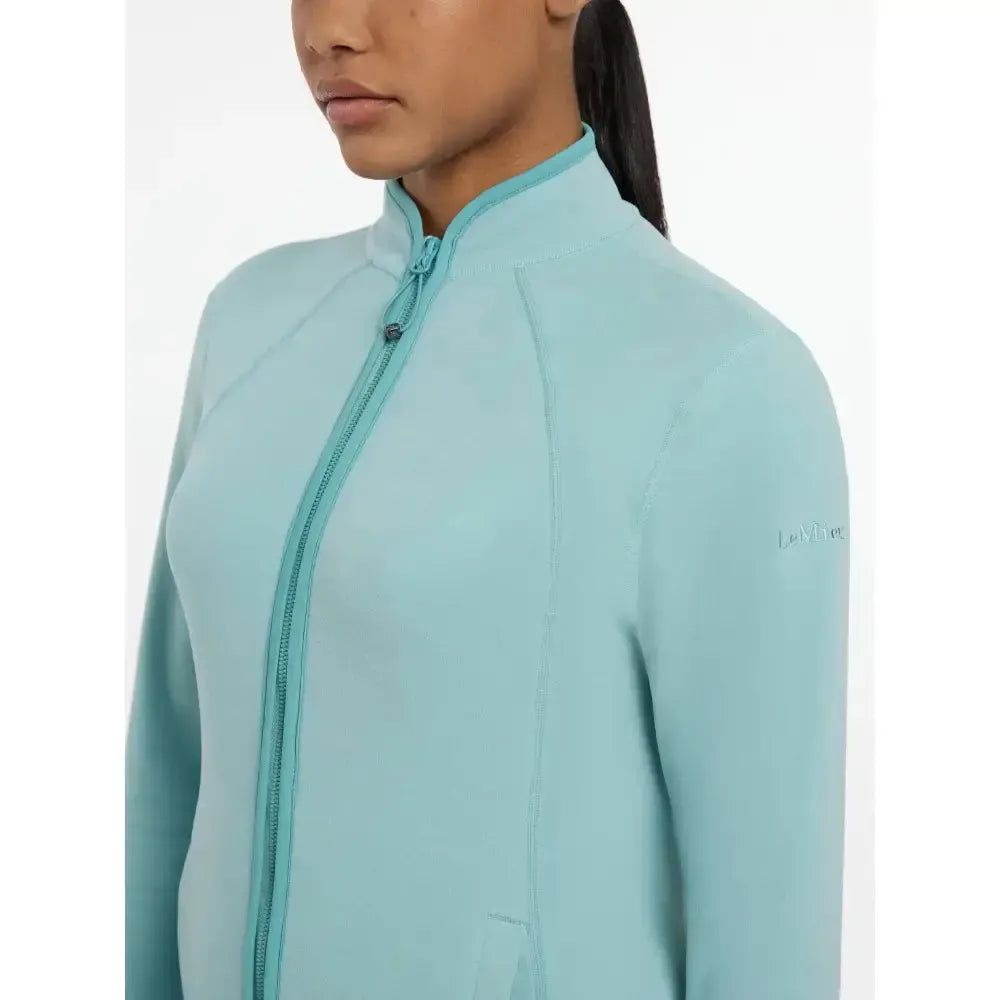 Lemieux Faye Fleece Zip Through Aqua-Fleece Tops-Lemieux-Aqua-UK 6-Horsey Shopping