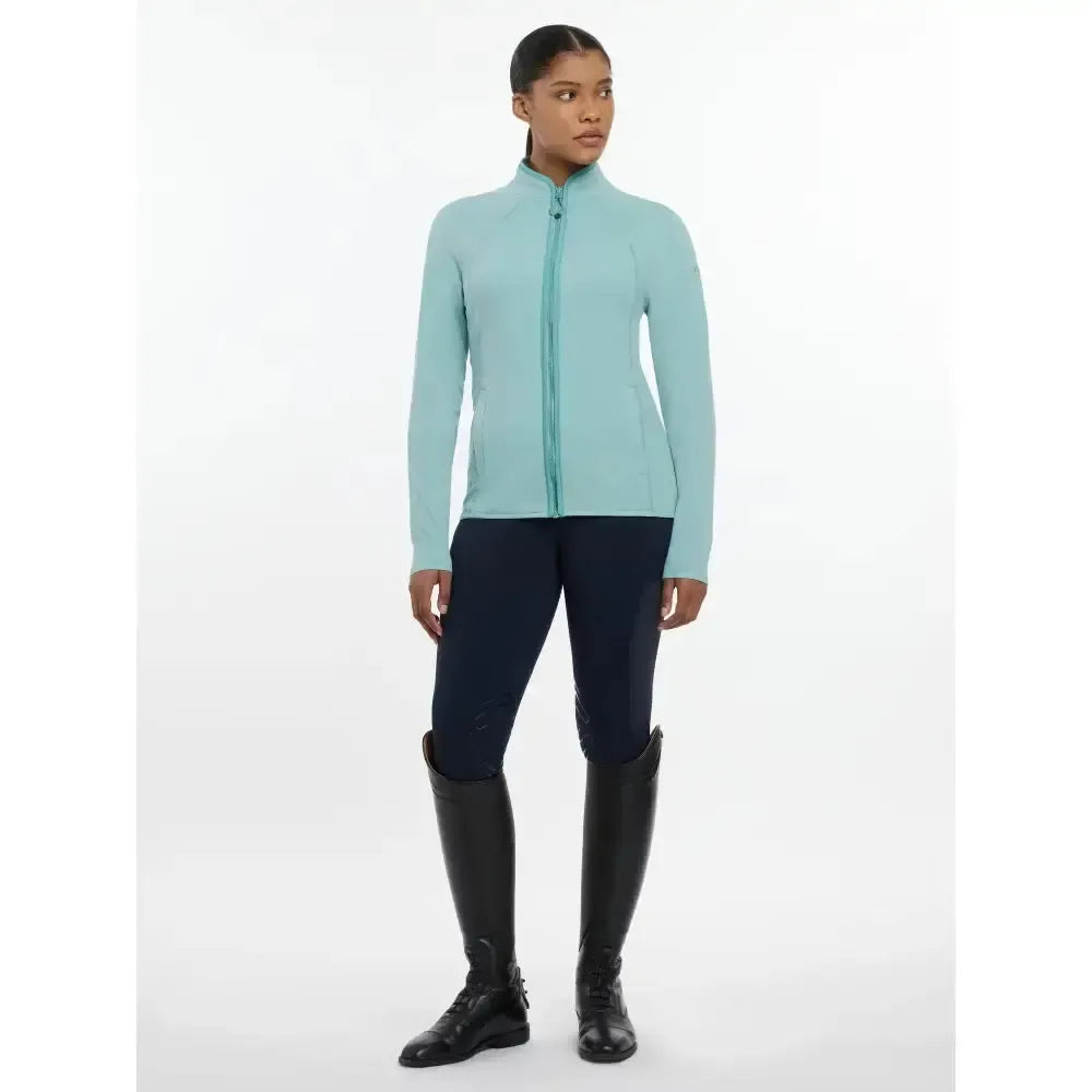 Lemieux Faye Fleece Zip Through Aqua-Fleece Tops-Lemieux-Aqua-UK 6-Horsey Shopping