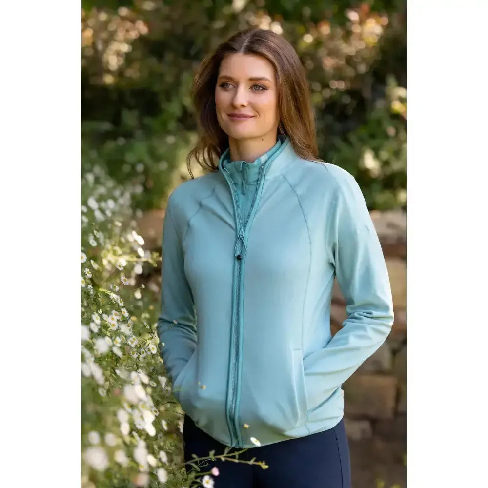 Lemieux Faye Fleece Zip Through Aqua-Fleece Tops-Lemieux-Aqua-UK 6-Horsey Shopping