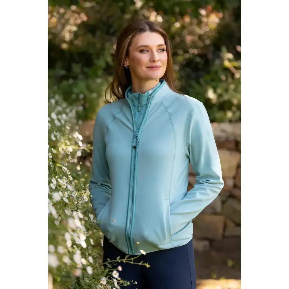 Lemieux Faye Fleece Zip Through Aqua-Fleece Tops-Lemieux-Aqua-UK 6-Horsey Shopping