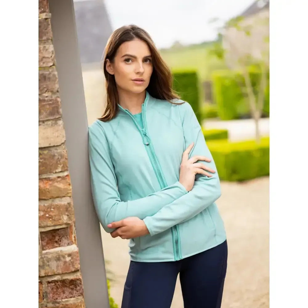 Lemieux Faye Fleece Zip Through Aqua-Fleece Tops-Lemieux-Aqua-UK 6-Horsey Shopping