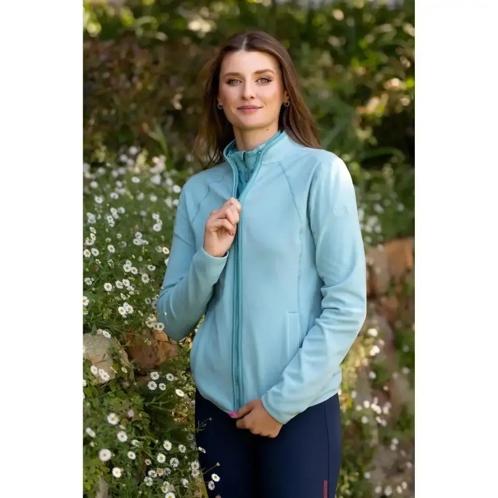 Lemieux Faye Fleece Zip Through Aqua-Fleece Tops-Lemieux-Aqua-UK 6-Horsey Shopping