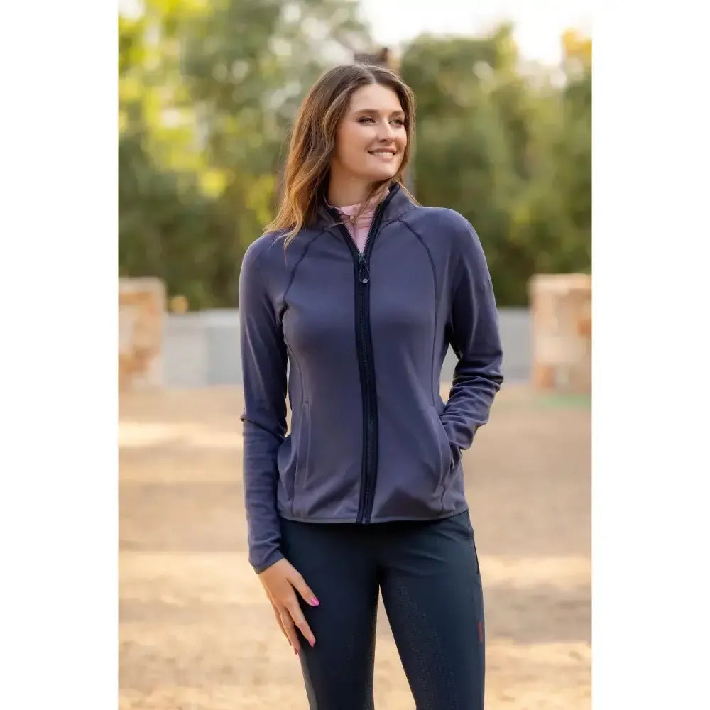Lemieux Faye Fleece Zip Through Dusk Blue-Fleece Tops-Lemieux-Dusk Blue-UK 6-Horsey Shopping