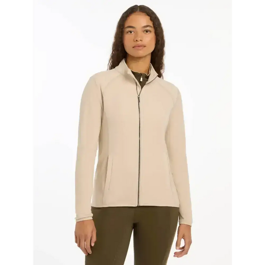Lemieux Faye Fleece Zip Through Stone-Fleece Tops-Lemieux-UK 6-Stone-Horsey Shopping