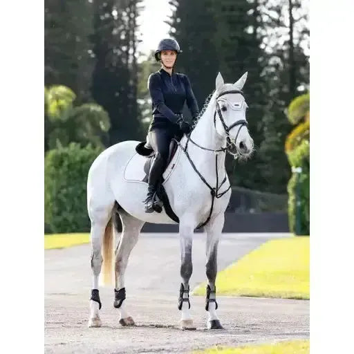 Lemieux Finesse Eurojump Square Stone-Saddle Pads-Lemieux-Stone-Small/Medium-Horsey Shopping