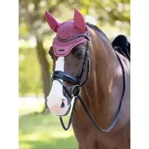 Lemieux Finesse Fly Hood Rosewood-Horse Ear Bonnets-Lemieux-Rosewood-Medium-Horsey Shopping