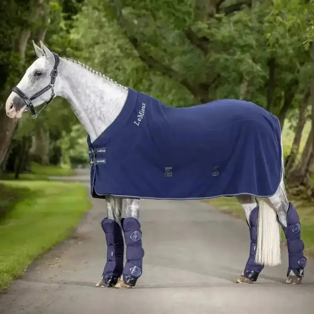 Lemieux Fleece Cooler Rug Navy-Fleece Rugs-Lemieux-Navy-5'6"-Horsey Shopping