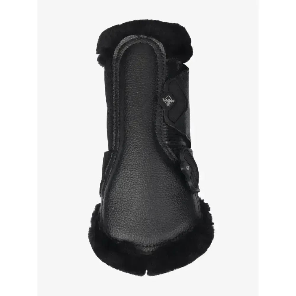 Lemieux Fleece Edged Mesh Brushing Boot Black-Brushing Boots-Lemieux-Black / Black-Medium-Horsey Shopping