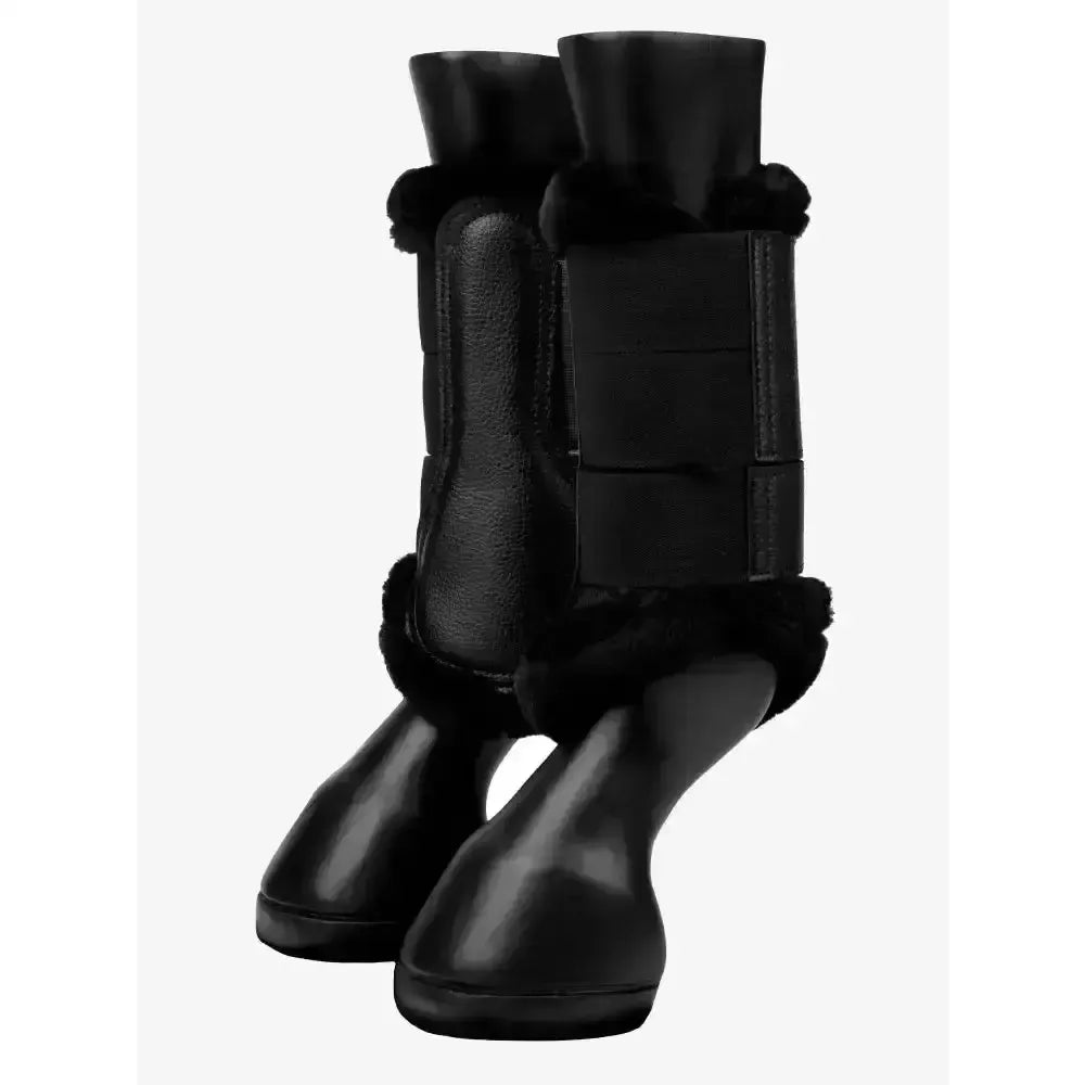 Lemieux Fleece Edged Mesh Brushing Boot Black-Brushing Boots-Lemieux-Black / Black-Medium-Horsey Shopping