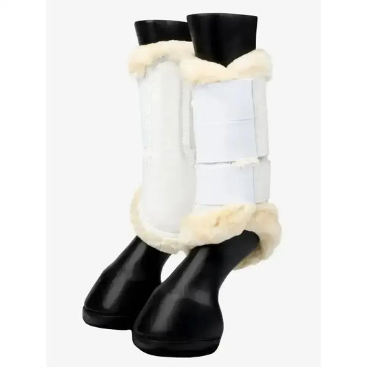Lemieux Fleece Edged Mesh Brushing Boot White-Brushing Boots-Lemieux-White / Natural-Medium-Horsey Shopping