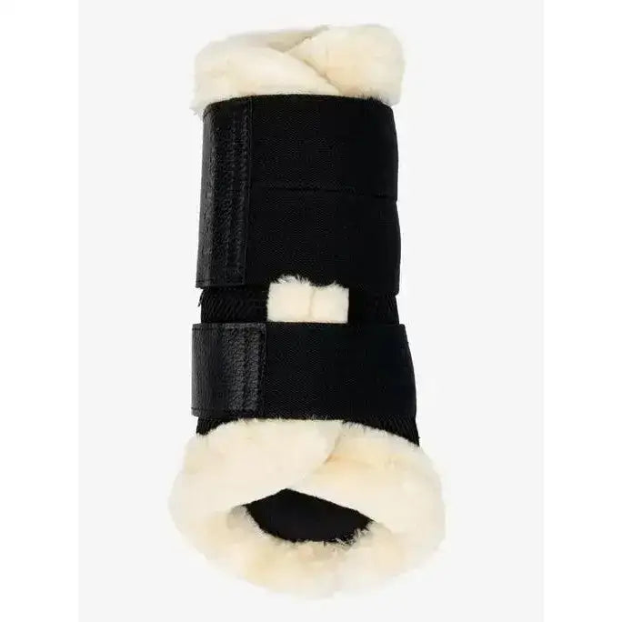 Lemieux Fleece Edged Mesh Brushing Boots Black/Natural-Brushing Boots-Lemieux-Medium-Black/Natural-Horsey Shopping