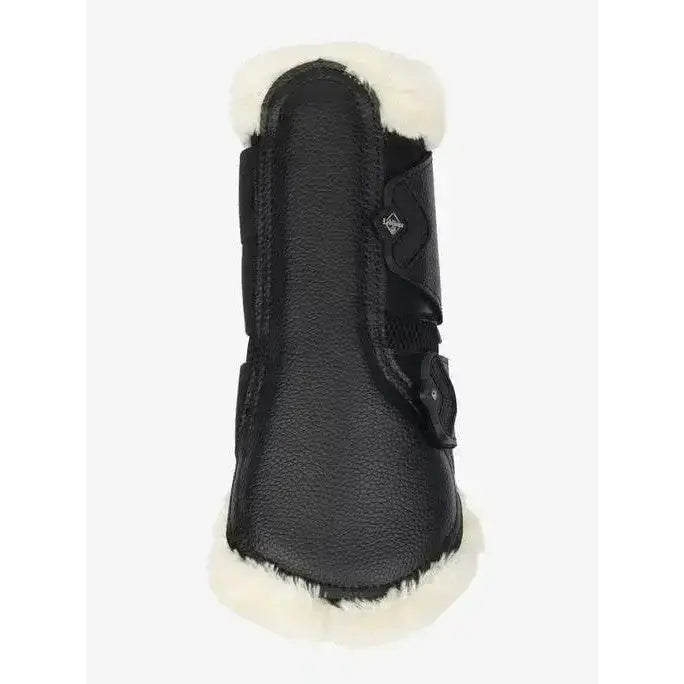 Lemieux Fleece Edged Mesh Brushing Boots Black/Natural-Brushing Boots-Lemieux-Medium-Black/Natural-Horsey Shopping