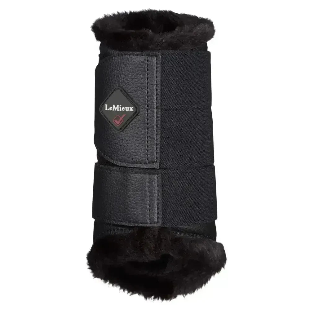 Lemieux Fleece Lined Brushing Boots Black-Brushing Boots-Lemieux-Large-Horsey Shopping