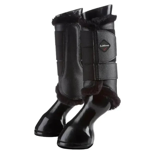 Lemieux Fleece Lined Brushing Boots Black-Brushing Boots-Lemieux-Large-Horsey Shopping