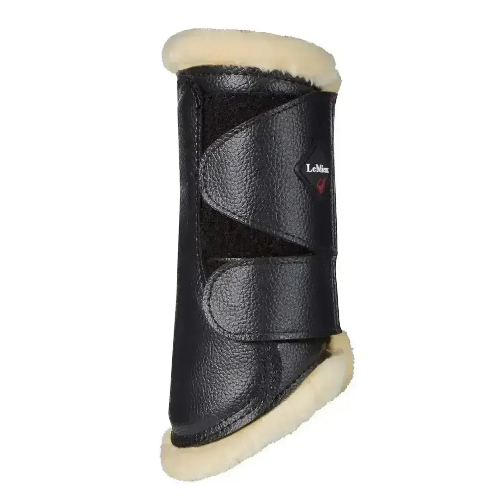 Lemieux Fleece Lined Brushing Boots Black Natural-Brushing Boots-Lemieux-Medium-Horsey Shopping