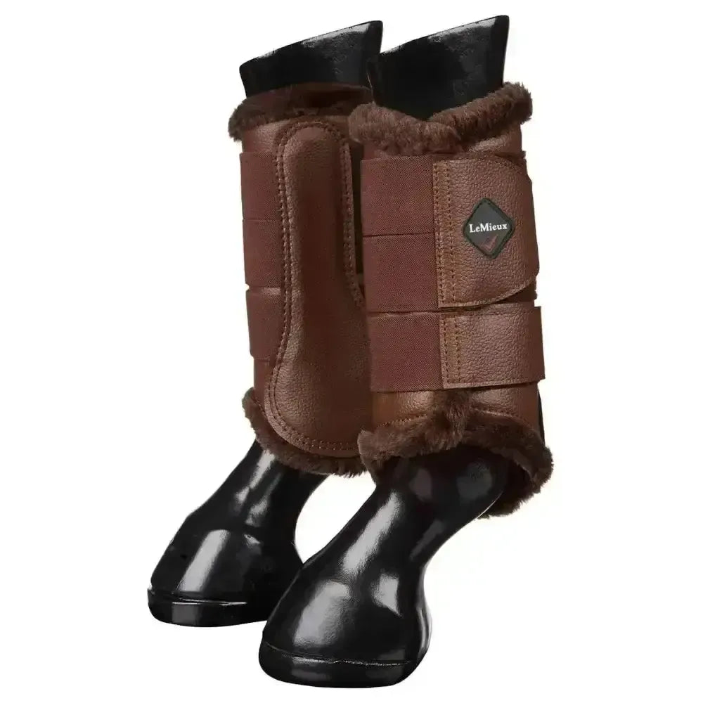 Lemieux Fleece Lined Brushing Boots Brown-Brushing Boots-Lemieux-Medium-Horsey Shopping
