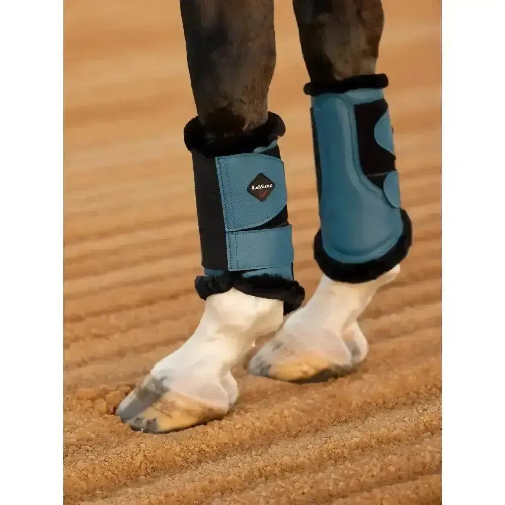 Lemieux Fleece Lined Brushing Boots - Marine-Brushing Boots-Lemieux-X Large-Horsey Shopping