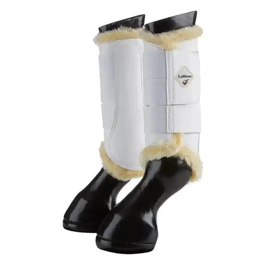Lemieux Fleece Lined Brushing Boots White-Brushing Boots-Lemieux-Medium-Horsey Shopping