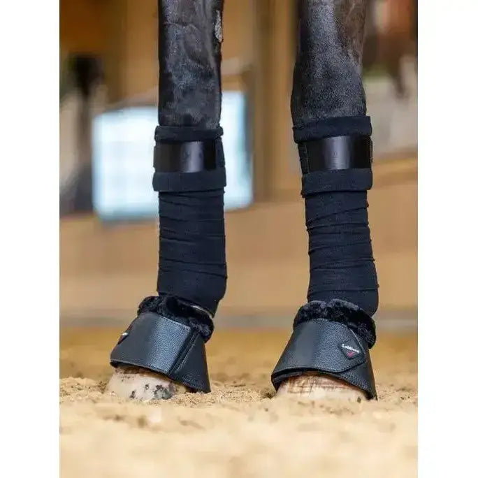 Lemieux Fleece WrapRound Over Reach Boots Black-Over Reach Boots-Lemieux-Medium-Black-Horsey Shopping