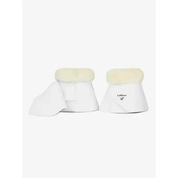 Lemieux Fleece WrapRound Over Reach Boots White-Over Reach Boots-Lemieux-Medium-White-Horsey Shopping