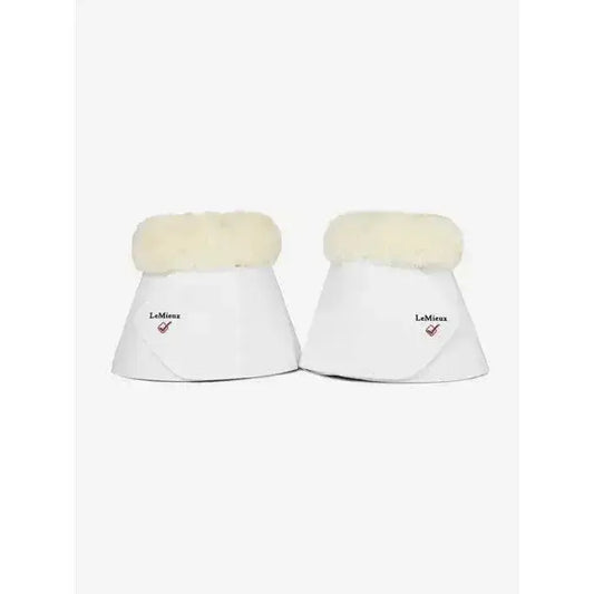 Lemieux Fleece WrapRound Over Reach Boots White-Over Reach Boots-Lemieux-Medium-White-Horsey Shopping