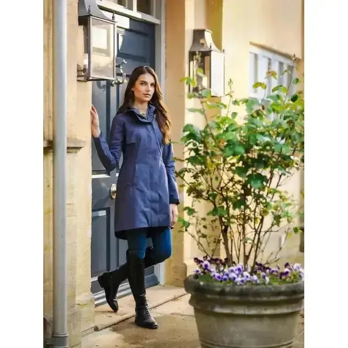 Lemieux Grace Long Rain Jacket Dusk Blue-Outdoor Coats & Jackets-Lemieux-Dusk Blue-UK 6-Horsey Shopping