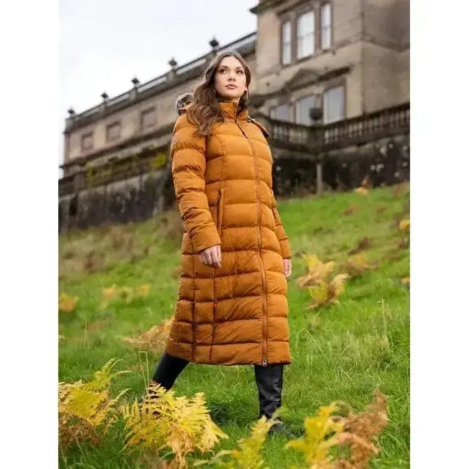 Lemieux Harper Longline Puffer Coat Ginger-Puffer Jackets-Lemieux-UK 6-Ginger-Horsey Shopping