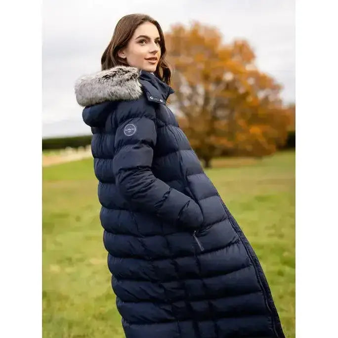 Lemieux Harper Longline Puffer Coat Navy-Puffer Jackets-Lemieux-UK 6-Navy-Horsey Shopping