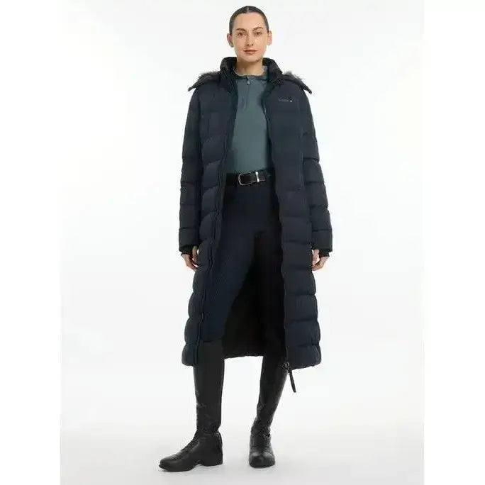 Lemieux Harper Longline Puffer Coat Navy-Puffer Jackets-Lemieux-UK 6-Navy-Horsey Shopping