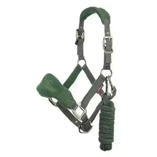 Lemieux Hunter Green Vogue Fleece Headcollars With Leadrope-Headcollar Sets-Lemieux-Pony-Horsey Shopping