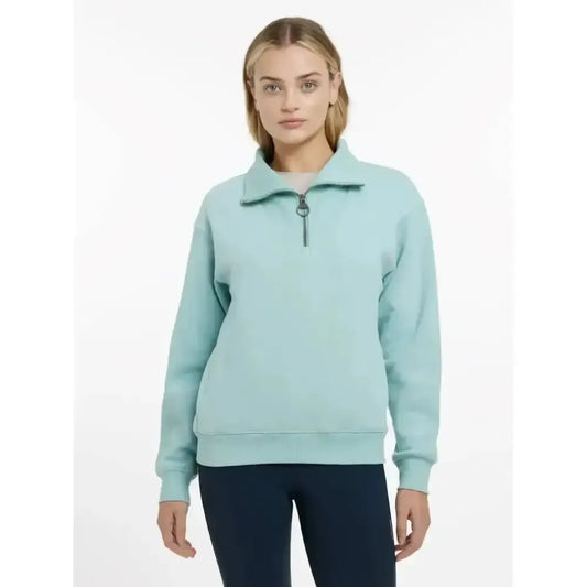 Lemieux Keira Quarter Neck Sweat Aqua-Jumpers-Lemieux-Aqua-UK 6-Horsey Shopping
